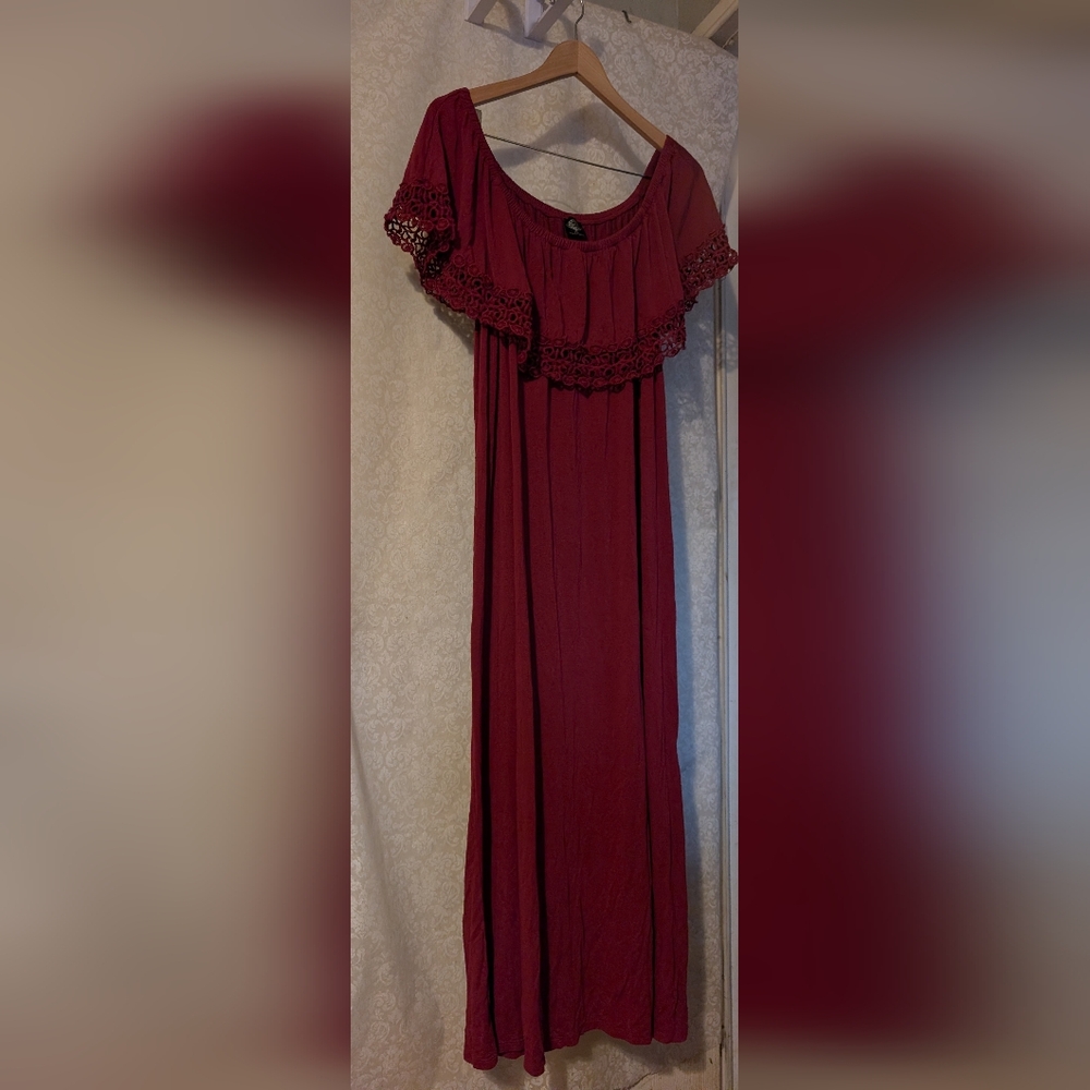CalStyle BOHO MAXI Dress Sz. XL Red - Picture 5 of 15
